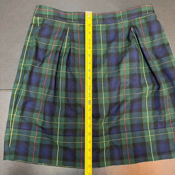 Lands’ End Tartan Pleated Skirt Sz 10 Schoolgirl Y2K 90s Green Blue Red Plaid - Picture 4 of 6